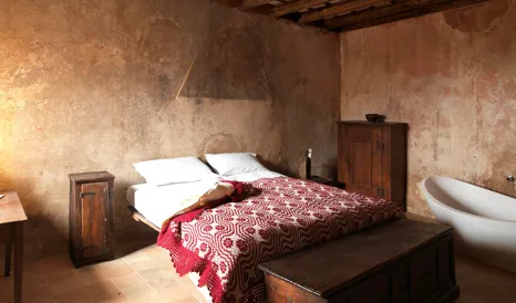 Sextantio Albergo Diffuso Bedroom Details in Santo Stefano di Sessanio